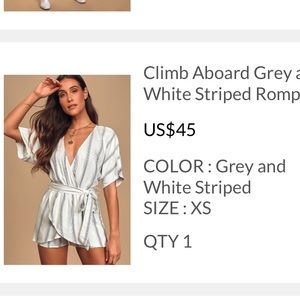 Lulus striped romper